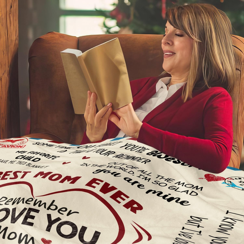 To My Mom Blanket – Heartfelt Gift from Daughter & Son |Mother’s Day, Birthday & New Mom Gift 💖