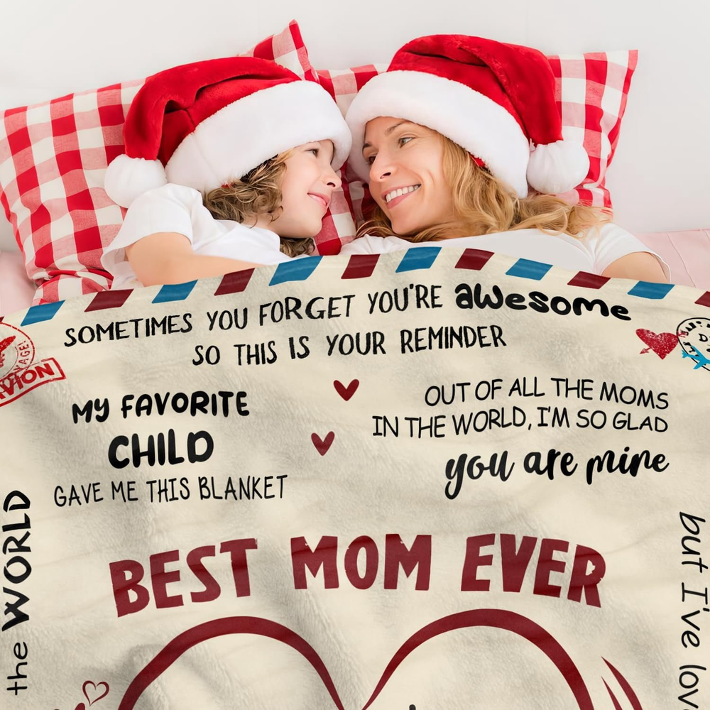 To My Mom Blanket – Heartfelt Gift from Daughter & Son |Mother’s Day, Birthday & New Mom Gift 💖