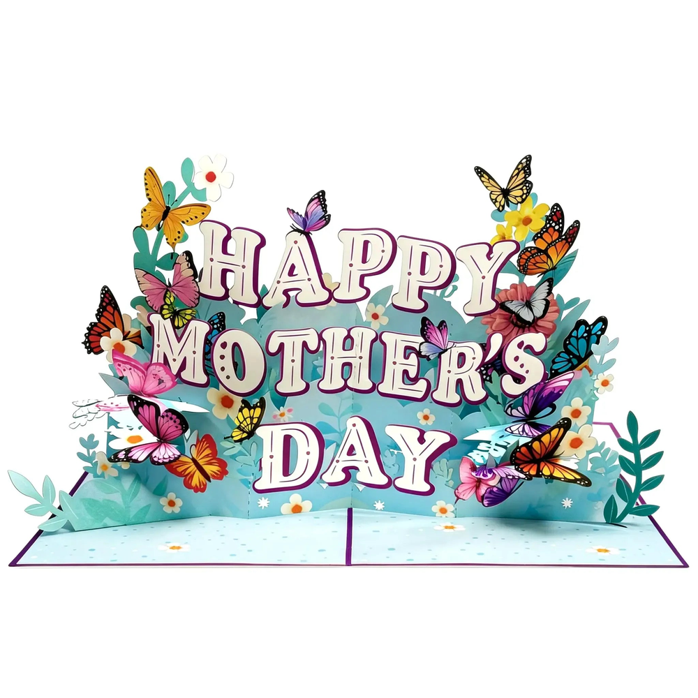 🌸Flash Sale-50% Off🔥Surprise Mom with a 3D Butterfly Floral Garden Pop-Up Card