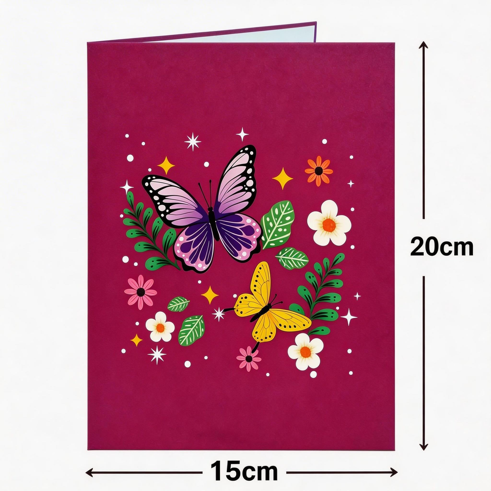 🌸Flash Sale-50% Off🔥Surprise Mom with a 3D Butterfly Floral Garden Pop-Up Card